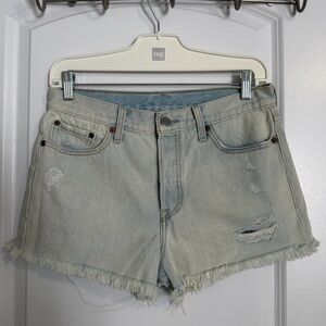 Levi's Light Blue Distressed Jean Shorts